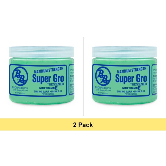 Bronner Brothers Super Gro Conditioner With Vitamin E, Maximum Strength, 6 oz - 2 Pack