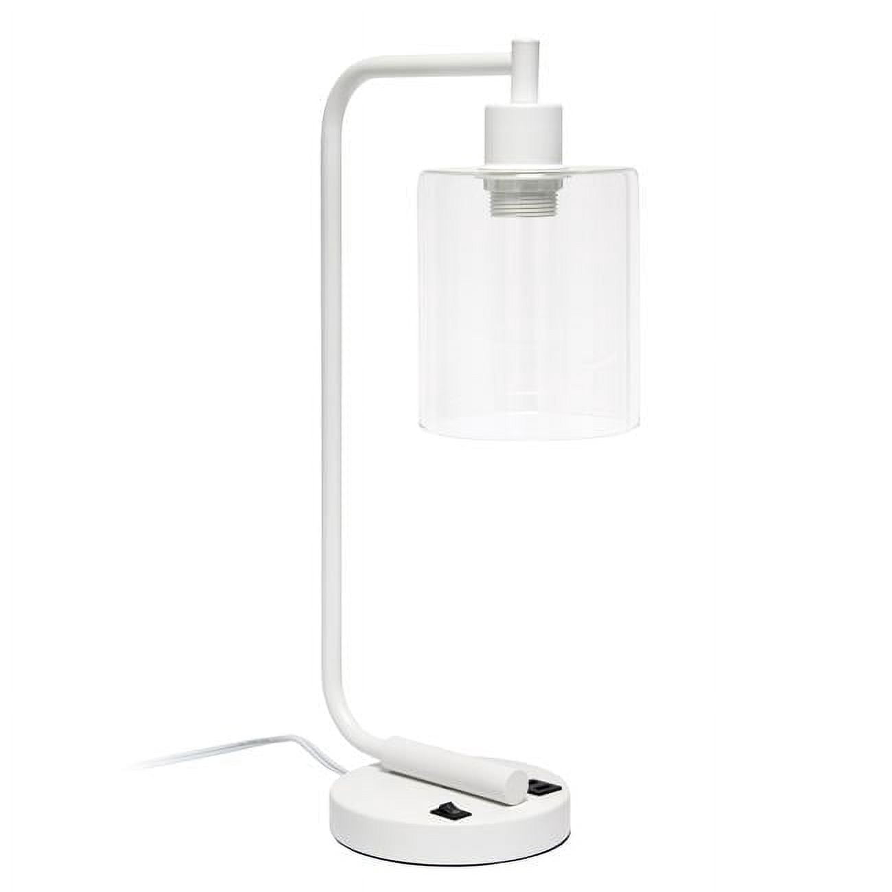 Bronson Antique Style Industrial Iron Lantern Desk Lamp with USB Port ...