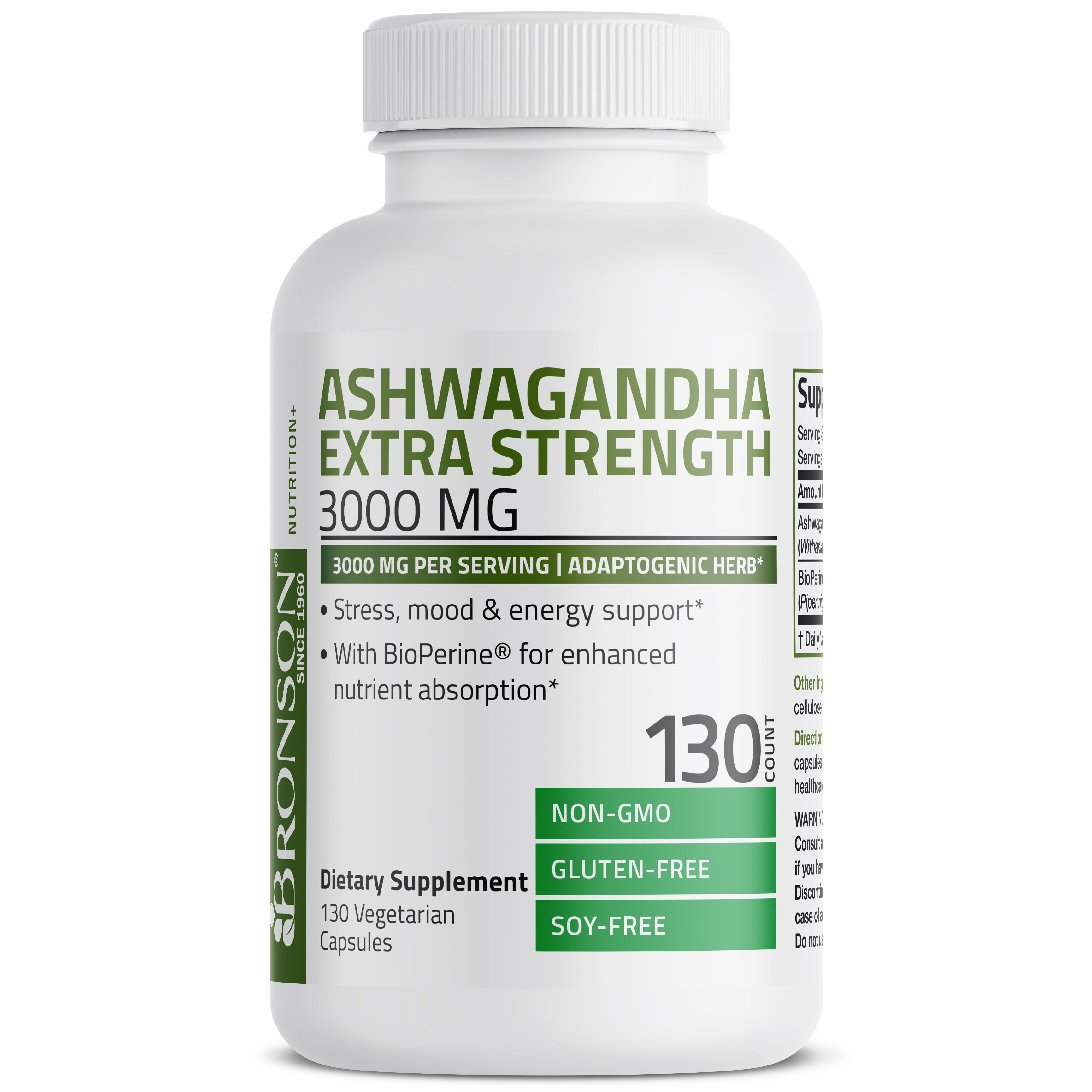 Bronson Ashwagandha Extra Strength Stress & Mood Support with BioPerine ...