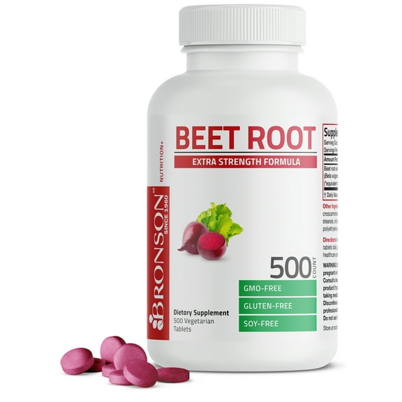 Bronson Beet Root 2000mg Extra Strength 2000mg Per Serving Non-GMO, 500 Vegetarian Tablets