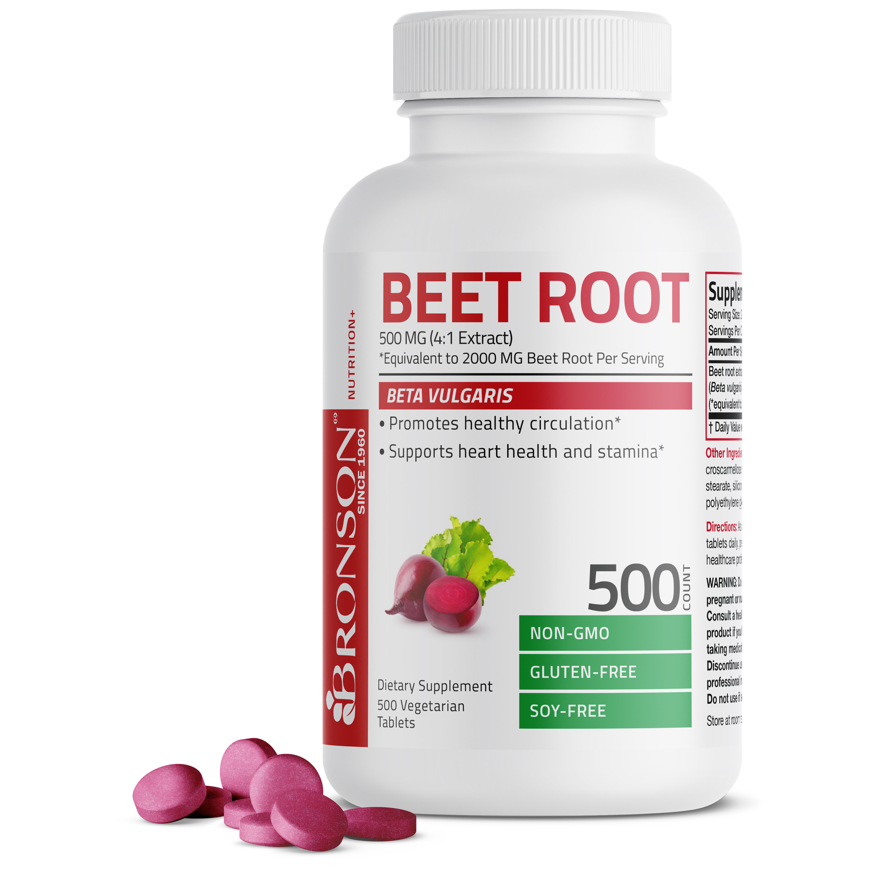 Bronson Beet Root 2000mg Extra Strength 2000mg Per Serving NonGMO, 500
