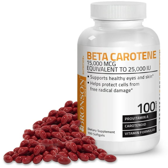 Bronson Beta Carotene (Vitamin A) 15,000mcg (25,000 IU), 100 Softgels