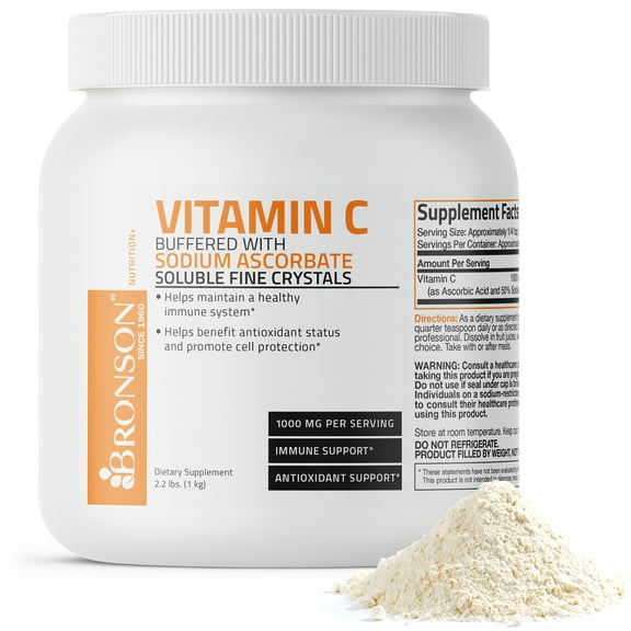Bronson Buffered Vitamin C Crystals (1 Kilo, 2.2 Lbs, or 35.3 Ounces)