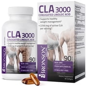 Bronson CLA 3000 Weight Management Non-Stimulating Conjugated Linoleic Acid, Non GMO Safflower Oil, 90 Softgels