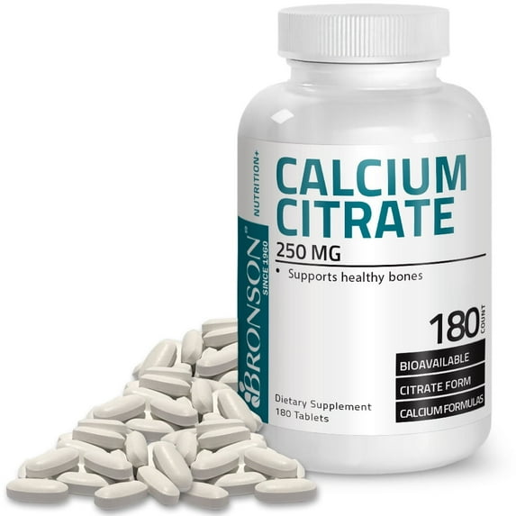 Bronson Calcium Citrate 250 mg., 180 Tablets