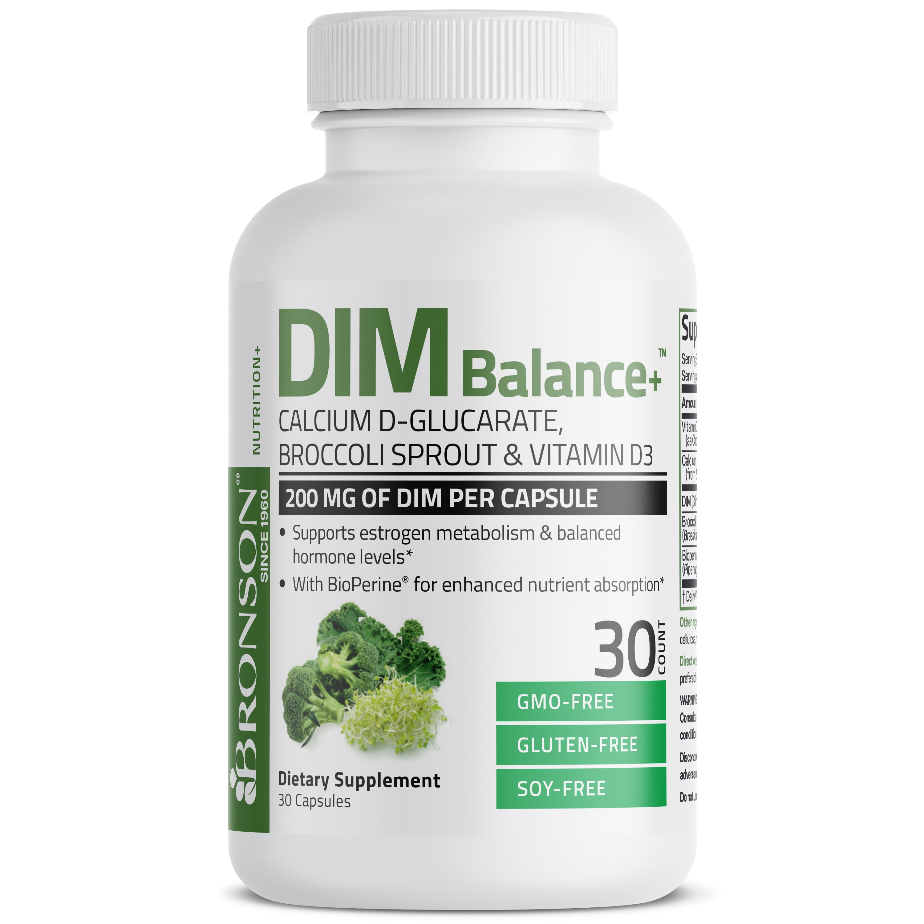 Bronson DIM Balance+ Calcium DGlucarate, Broccoli Sprouts and Vitamin
