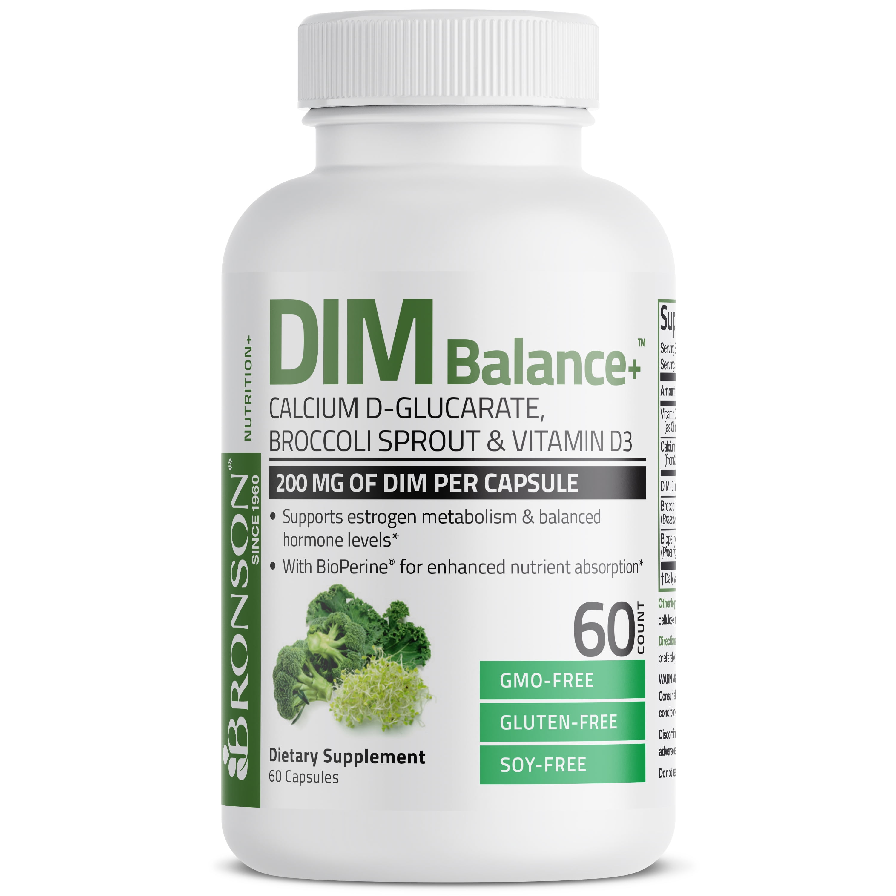Bronson DIM Balance+ Calcium DGlucarate, Broccoli Sprouts and Vitamin