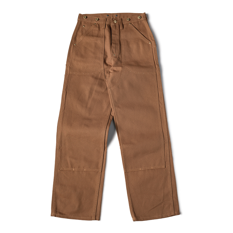 Bronson Double Knee Pants Duck Canvas Logger Carpenter Mens Work Trousers Brown
