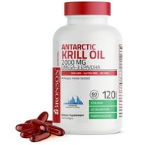 Bronson Extra Strength Antarctic Krill Oil 2000 mg with Omega-3s EPA, DHA, Astaxanthin and Phospholipids 120 Softgels (60 Servings)