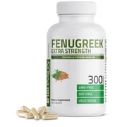 Bronson Fenugreek Seed Powder Capsules Extra Strength Trigonella Foenum-Graecum, Non-GMO, Soy-Free, Vegetarian, 300 Capsules