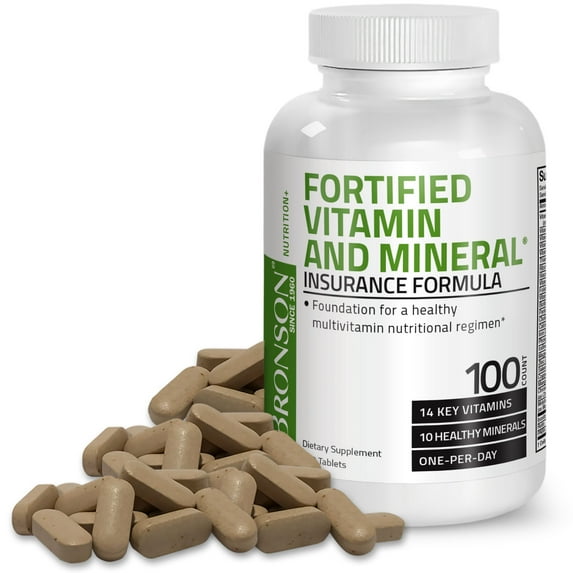 Bronson Fortified Vitamin & Mineral Insurance Formula, 100 Tablets