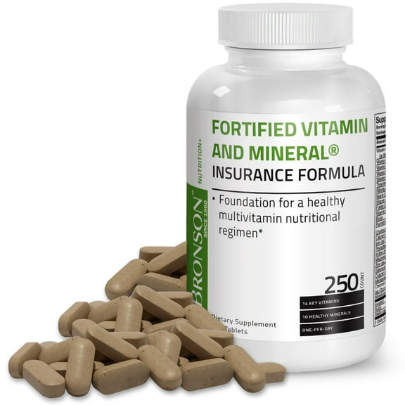 Bronson Fortified Vitamin and Mineral Insurance Formula, 250 Tablets