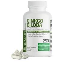 Bronson Ginkgo Biloba 500 mg Extra Strength 500 mg per Serving - Supports Brain Function & Memory Support, 250 Vegetarian Capsules