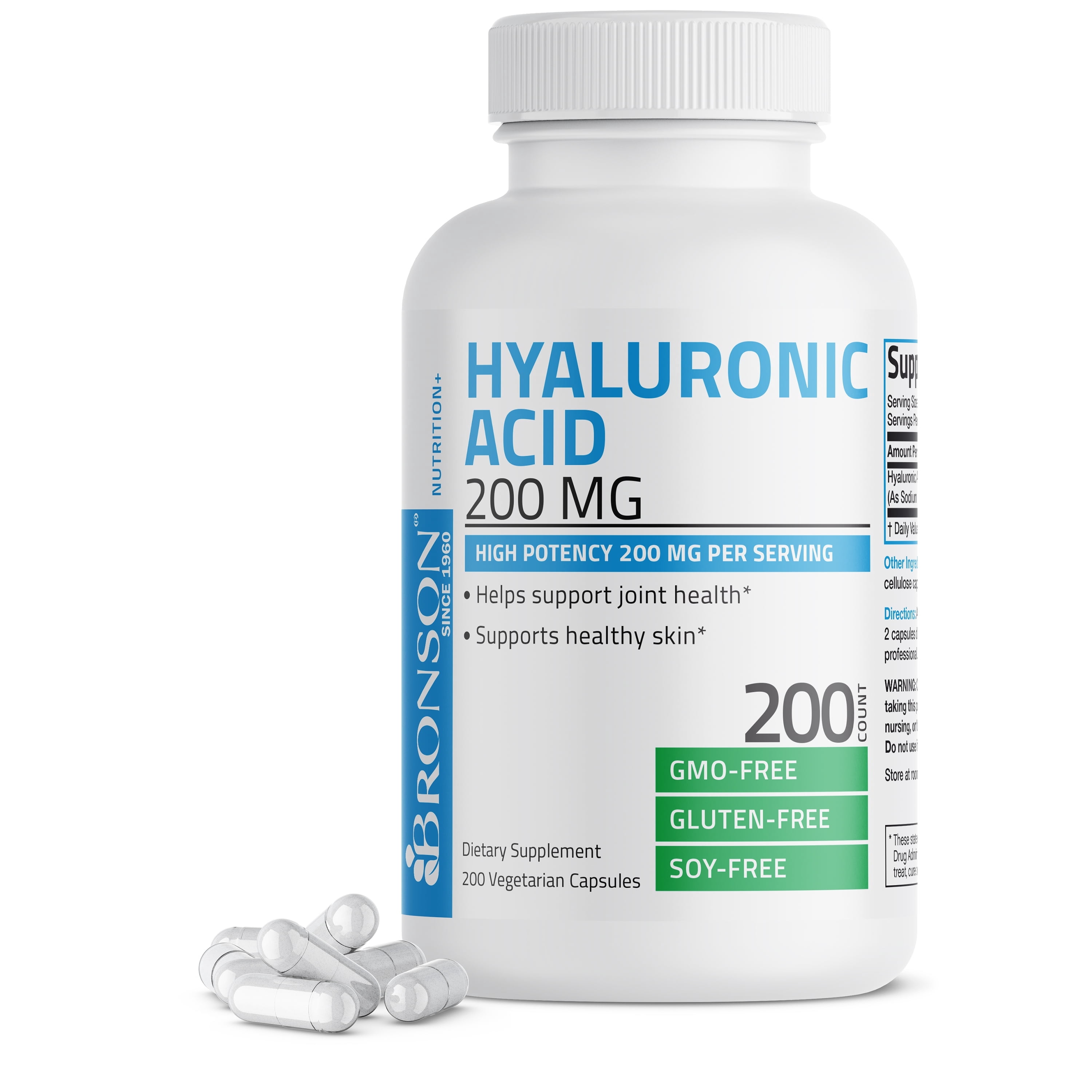 Pack De 3 Flacons Acide Hyaluronique Vita World 100mg - 300 Capsules Pour Articulations