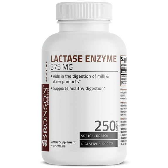 Bronson Lactase Enzyme Digestion Aid, 250 Softgels