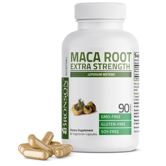 Bronson Maca Root Extra Strength Lepidium Meyenii - Non-GMO, 90 Vegetarian Capsules