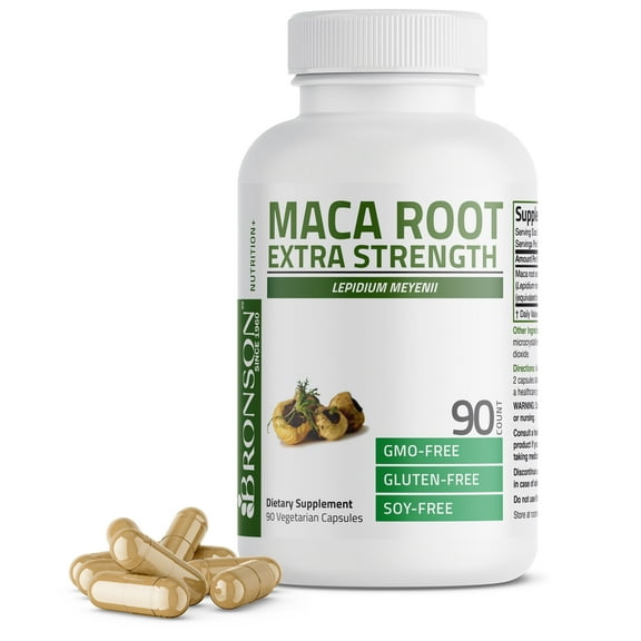 Bronson Maca Root Extra Strength 4000 MG per Serving, Lepidium Meyenii - Non-GMO, 90 Vegetarian Capsules