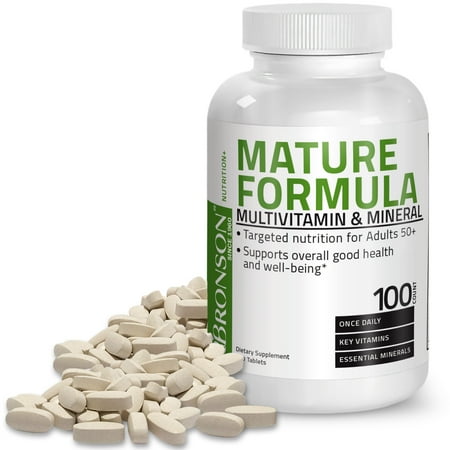 Bronson Mature Formula Multi-vitamin, 100 Tablets One Tablet Per Day