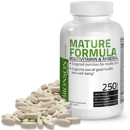Bronson Mature Formula Multi-vitamin, 250 Tablets One Tablet Per Day