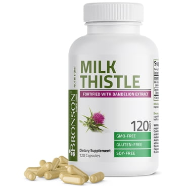 Dandelion Extractor Nature's Milk Thistle 1000mg Liver Cleanse Detox & Repair Pills with ...