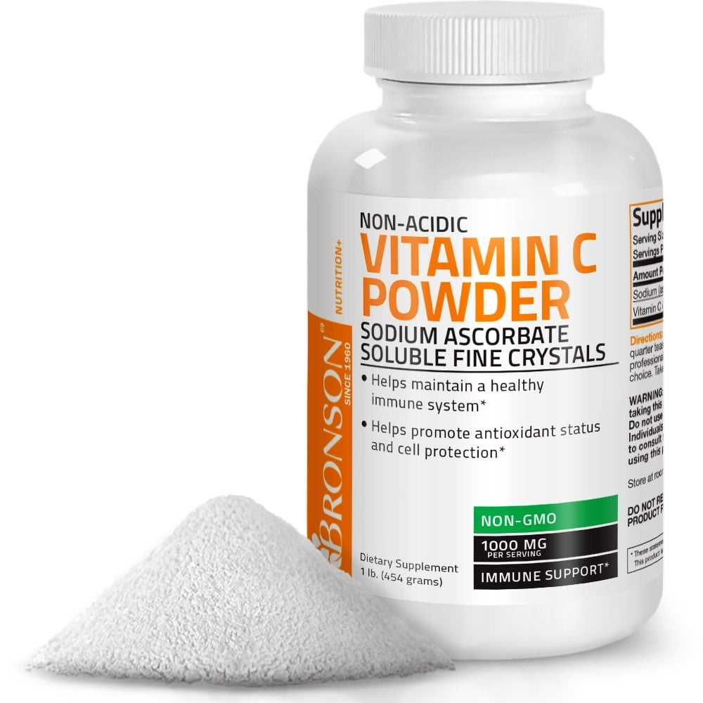 Bronson Non Acidic Vitamin C Powder Sodium Ascorbate Non GMO Soluble