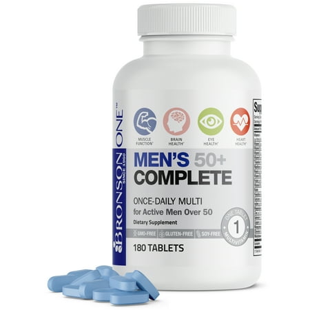 Bronson ONE Daily Men's 50+ Complete Multivitamin Multimineral, 180 Tablets