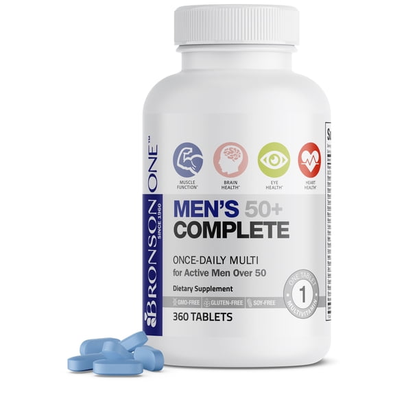 Bronson ONE Daily Men's 50+ Complete Multivitamin Multimineral, 360 Tablets