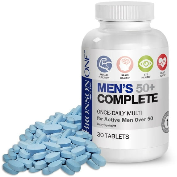 Bronson ONE Men's 50+ Complete MultiVitamin MultiMineral, 30 Tablets