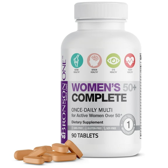 Bronson ONE Women's 50+ Complete MultiVitamin MultiMineral, 90 Tablets