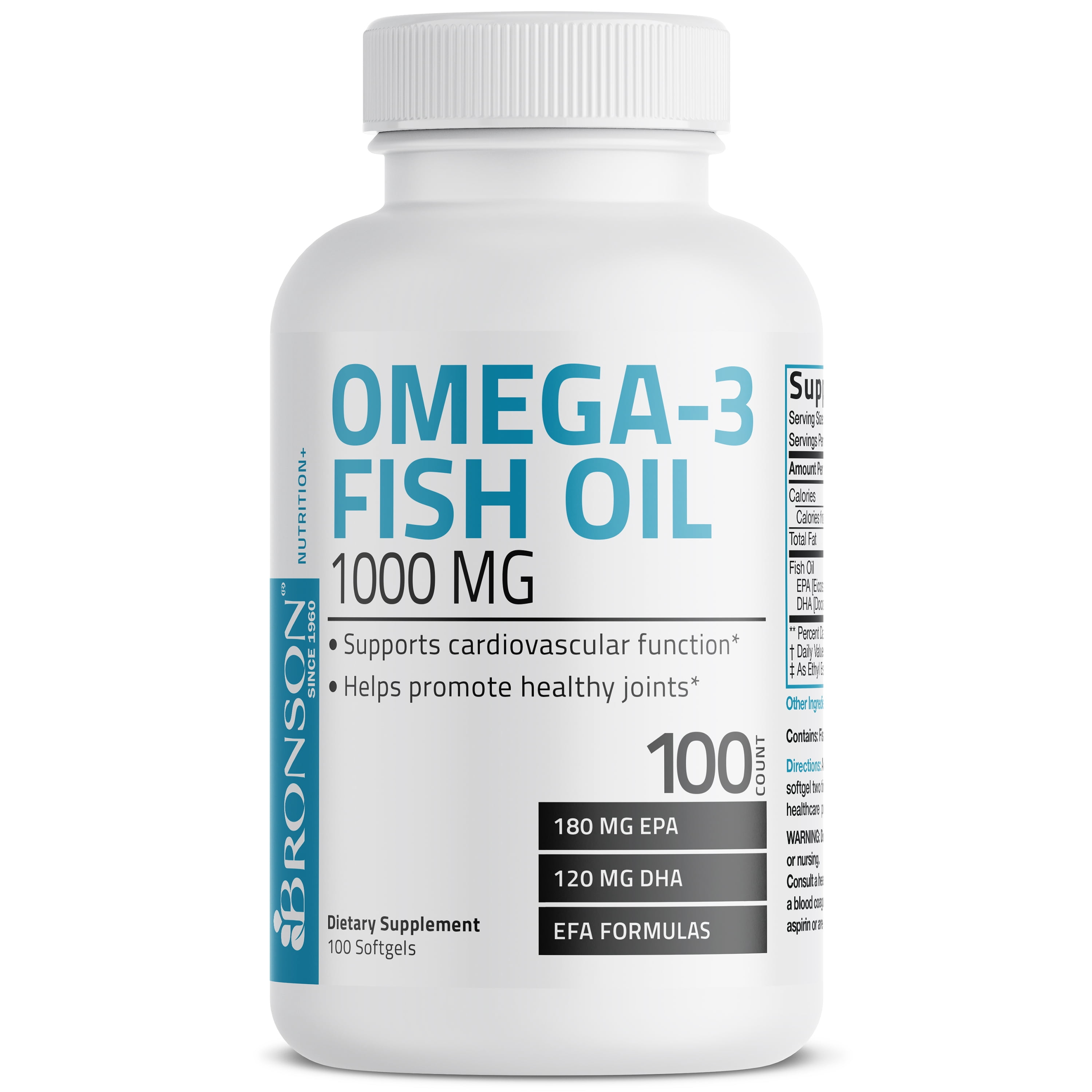 Bronson Omega-3 Fish Oil 1000 mg, 100 Softgels