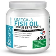 Bronson Omega 3 Fish Oil Triple Strength 2720mg - High EPA & DHA - Heavy Metal Tested Non GMO Gluten Free Soy Free, 360 Softgels