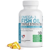 Bronson Omega 3 Fish Oil Triple Strength 2720mg - High EPA & DHA - Heavy Metal Tested Non GMO Gluten Free Soy Free, 90 Softgels