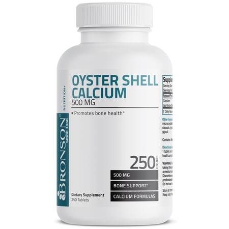 Bronson Oyster Shell Calcium 500 mg, 250 Tablets