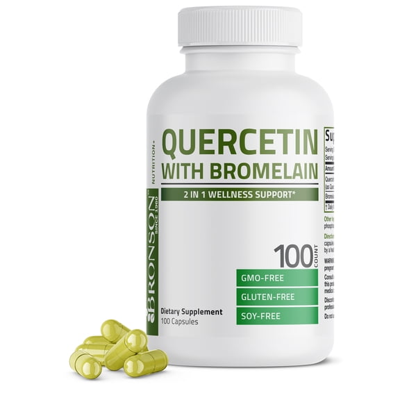 Bronson Quercetin and Bromelain, 100 Capsules