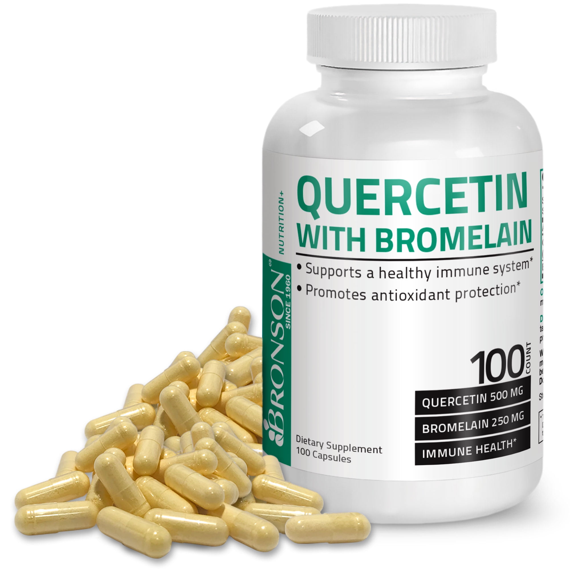 Bronson Quercetin and Bromelain, 100 Capsules