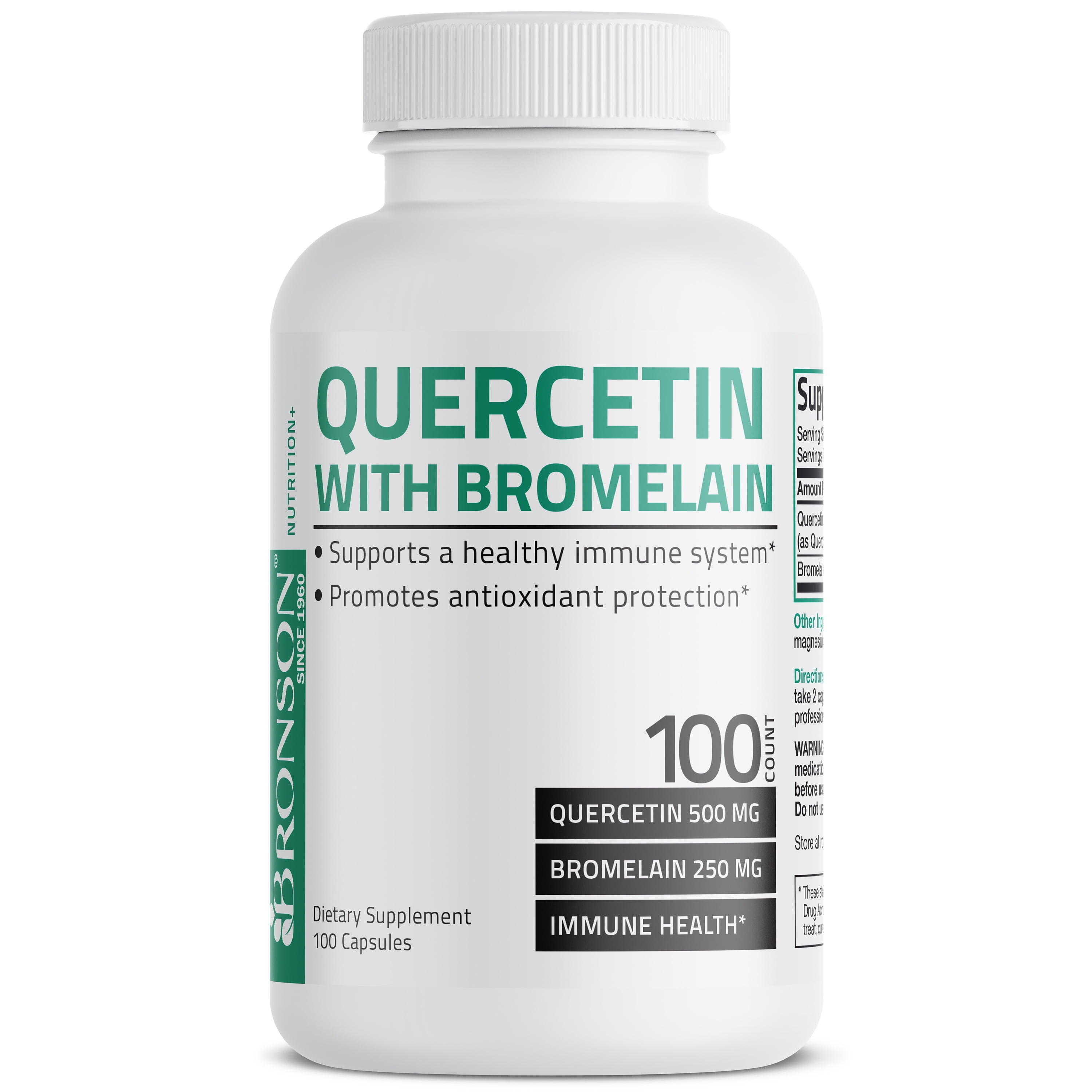 Bronson Pure Quercetin and Bromelain Plus Supplement, 100 Capsules