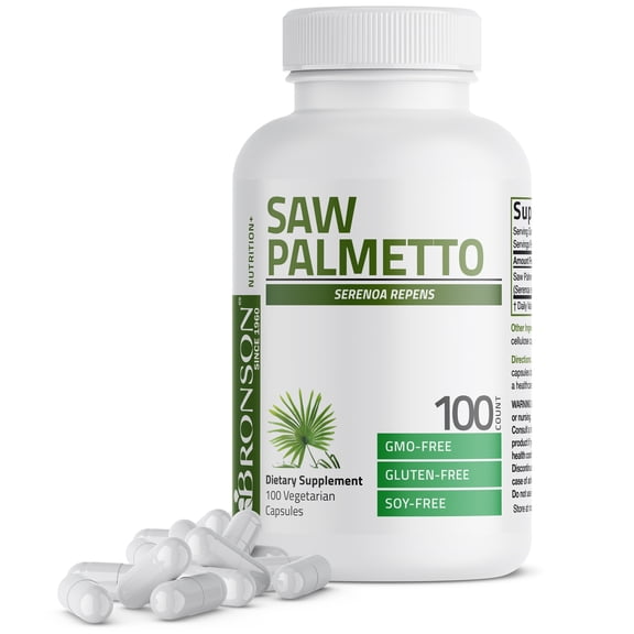 Bronson Saw Palmetto 1000 MG per Serving Extra Strength Supports Healthy Prostate Function & Urinary Health Support - Non GMO, 100 Vegetarian Capsules