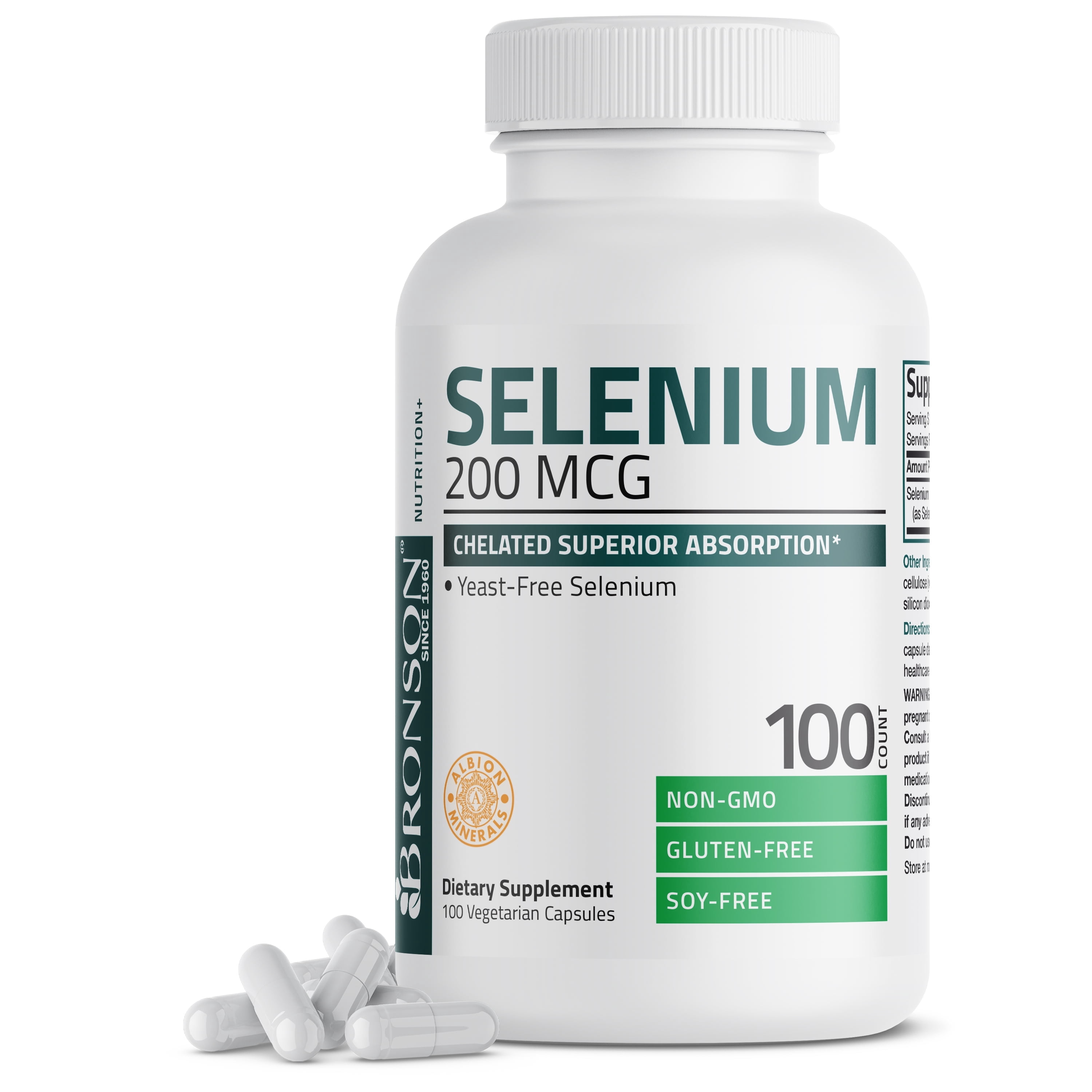 Bronson Selenium 200 mcg, 100 Capsules