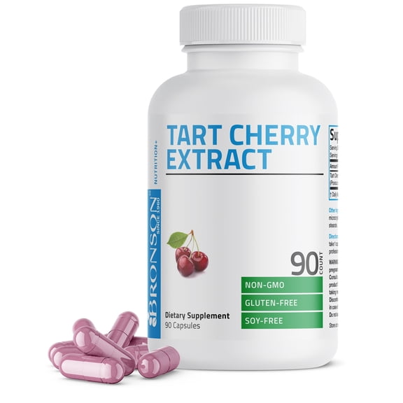 Bronson Tart Cherry Extract 2500 mg Vegetarian Capsules Premium Non-GMO Gluten Free Soy Free with Antioxidants, 90 Veg Capsules
