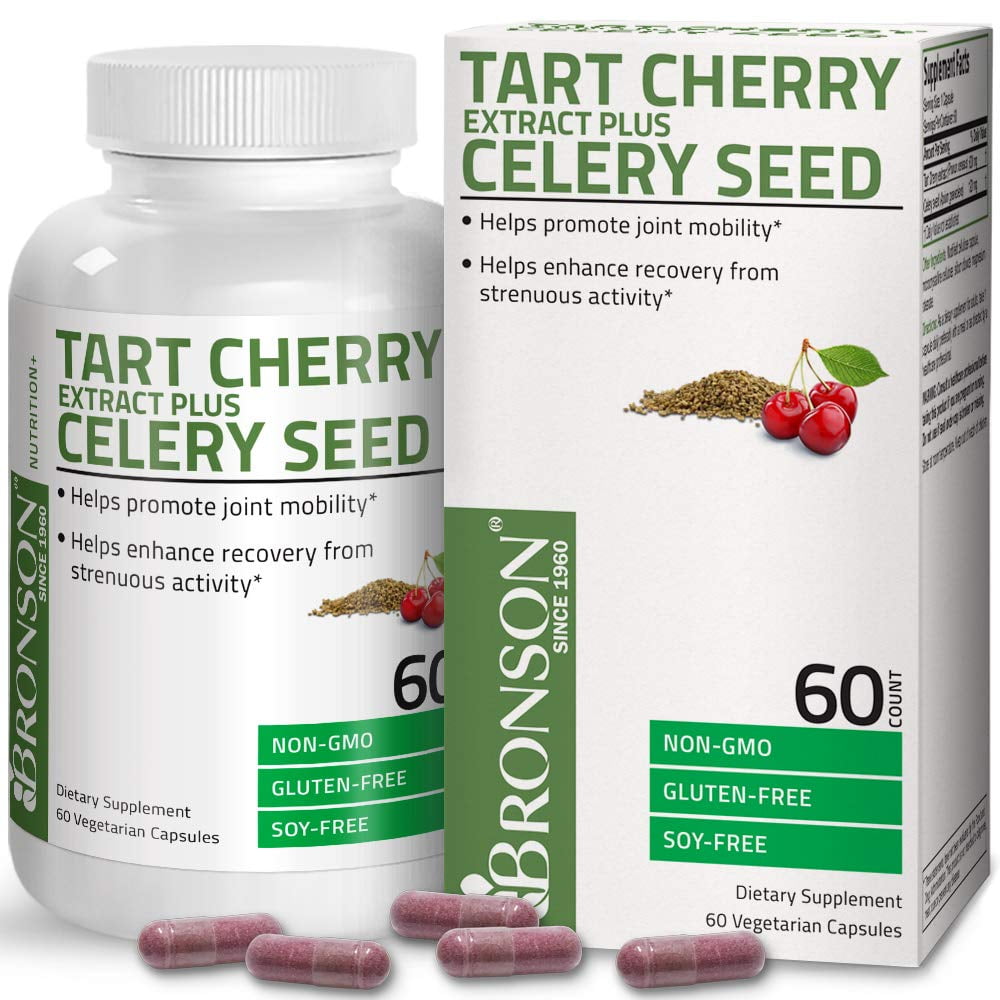 Bronson Tart Cherry Extract + Celery Seed Capsules Powerful Uric Acid