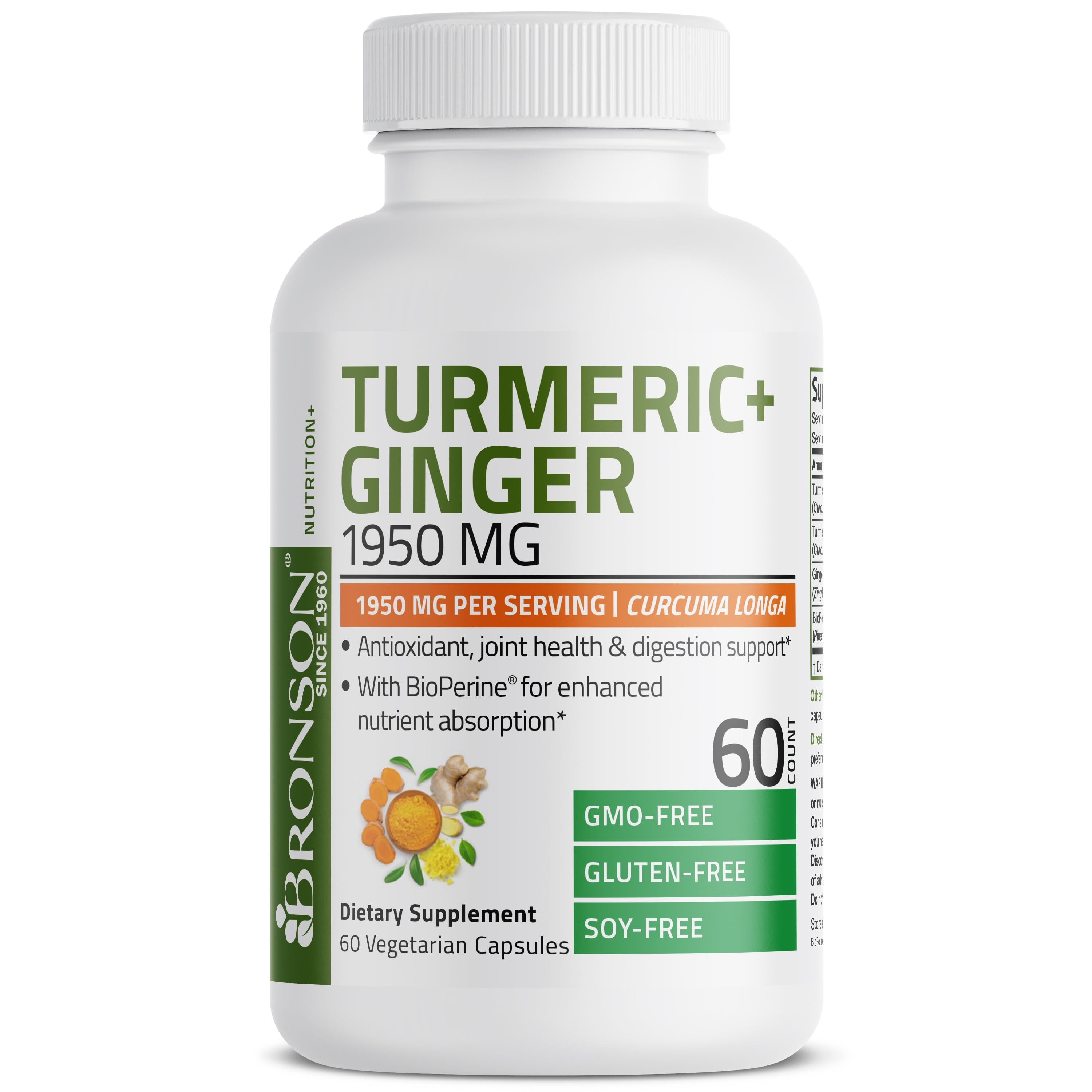 Bronson Turmeric + Ginger 1950 MG per Serving Antioxidant, Joint Health