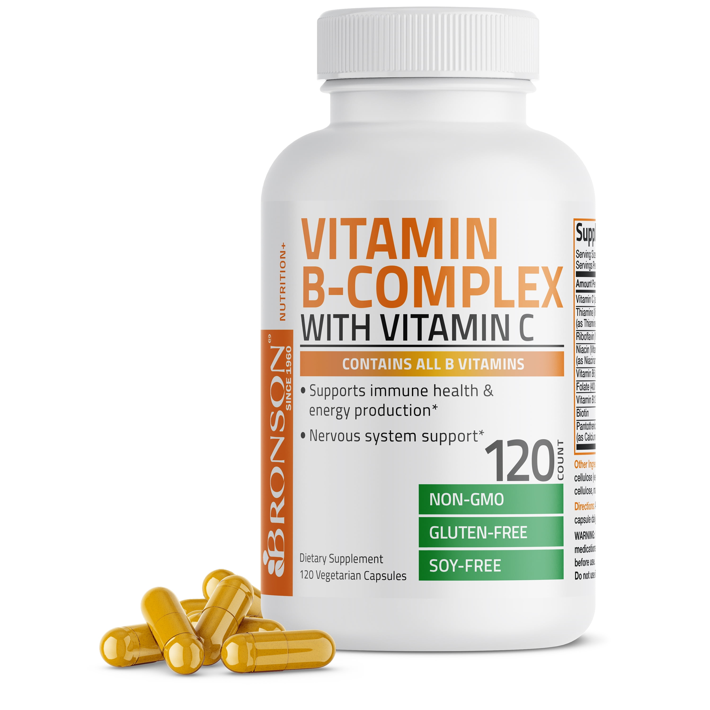 Bronson Vitamin B Complex with Vitamin C Immune Health, Energy