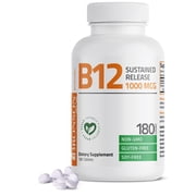 Bronson Vitamin B12 Sustained Release Natural Energy Non-GMO Formula, 180 Tablets