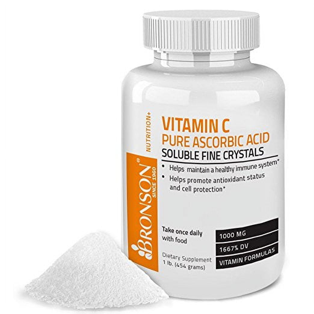 Bronson Vitamin C Crystals (Powder) GMO Free Ascorbic Acid , 1 Lbs (16 Ounces)