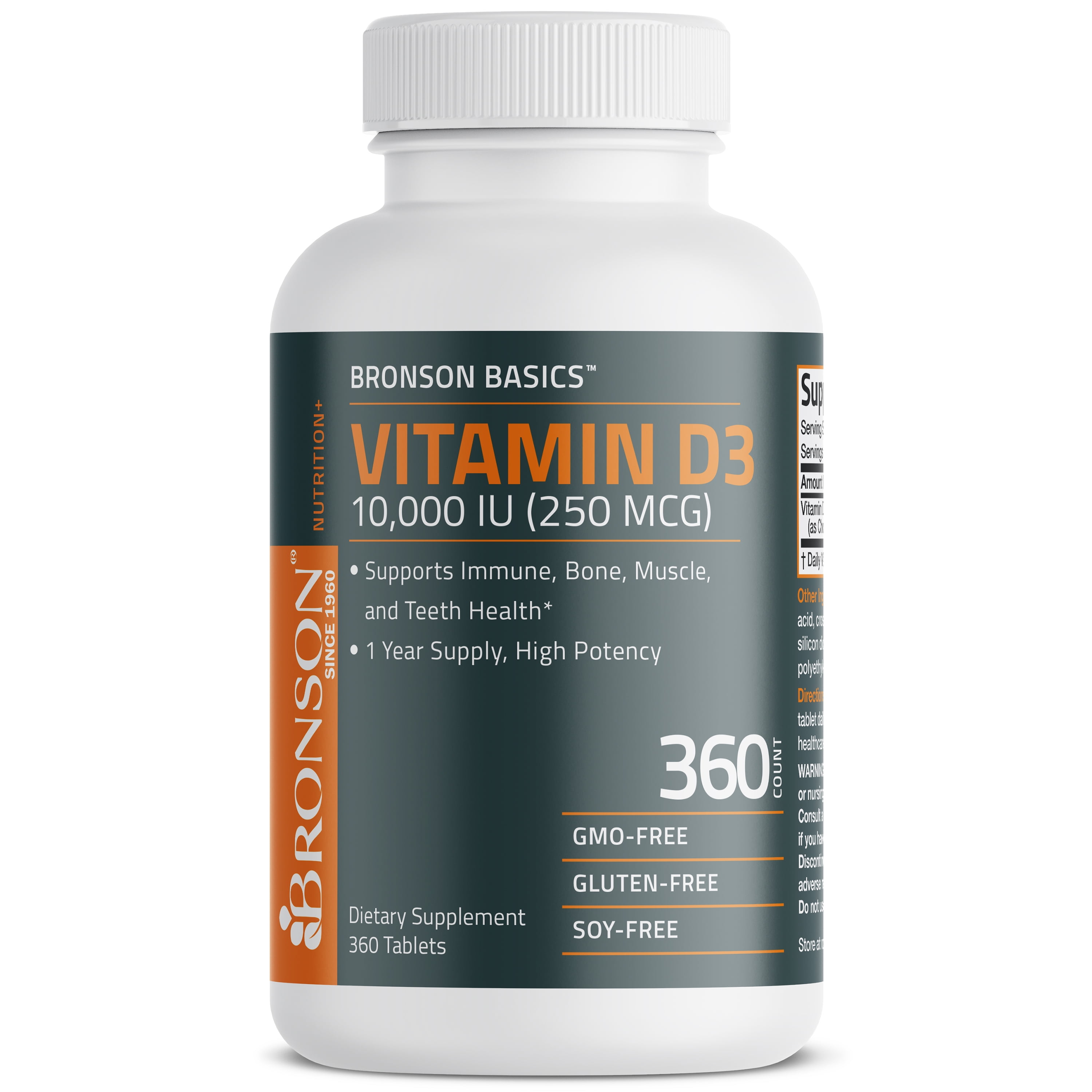 Bronson Vitamin D3 10,000 IU (250 MCG) Supports Immune, Bone, Muscle
