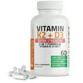 thumbnail image 1 of Bronson Vitamin K2 (MK7) with D3 Extra Strength Bone and Heart Health Non GMO & Gluten Free Formula - Easy to Swallow, 60 Capsules, 1 of 4