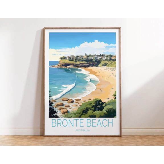 Bronte Beach Australia Coastal City Travel Scenery Wall Art Unframed Paper Print