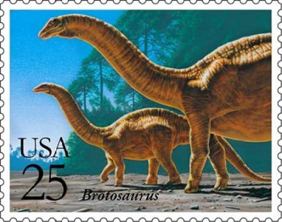 Brontosaurus Canvas Art - US POSTAL SERVICE (22 x 28)