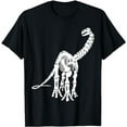 thumbnail image 1 of Brontosaurus Dinosaur Fossil Skeleton (White Logo Design) T-Shirt, 1 of 5