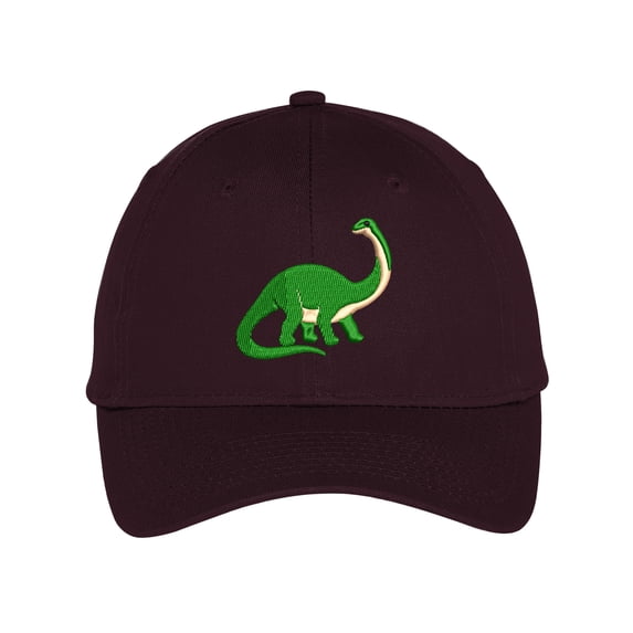 Brontosaurus Dinosaur Low Profile Cotton Adjustable Baseball Cap Dad Hat for Men Women Embroidered Design - Dark Red